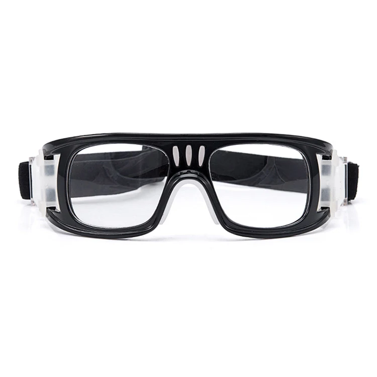 Side view of BK-L005 goggle highlighting venting grooves in the eye-rim and silicone buckle