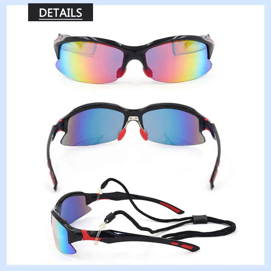 CL-J009 glasses displayed with included accessories: cleaning cloth, pouch, cord, and EVA packing box