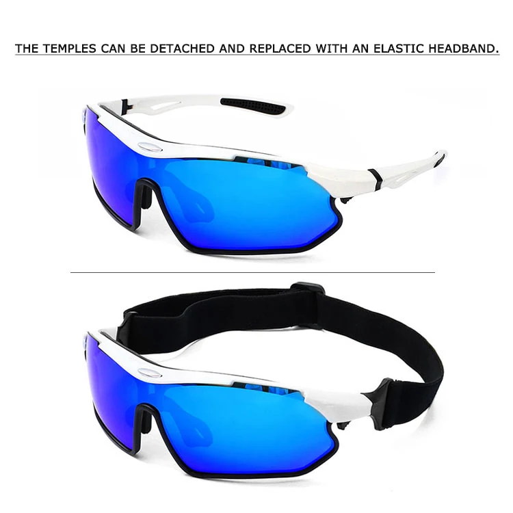 CL-J037 cycling glasses fitted with elastic headband for secure fit