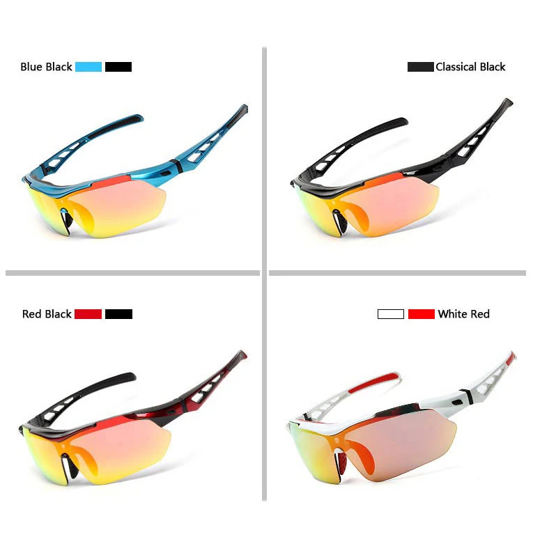 CL-J069 sunglasses displayed with included accessories: cleaning cloth, pouch, cord, and EVA packing box