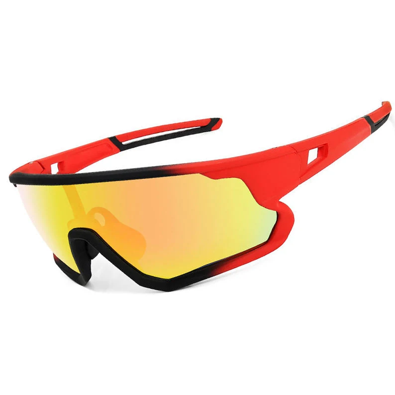 Side view of CL-J129 sunglasses showing adjustable soft nose pad and rubberized arm tips