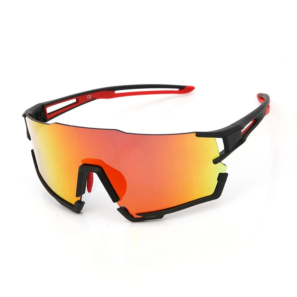CL-Y009 outdoor cycling sunglasses with HD polycarbonate lens and TR90 frame in black