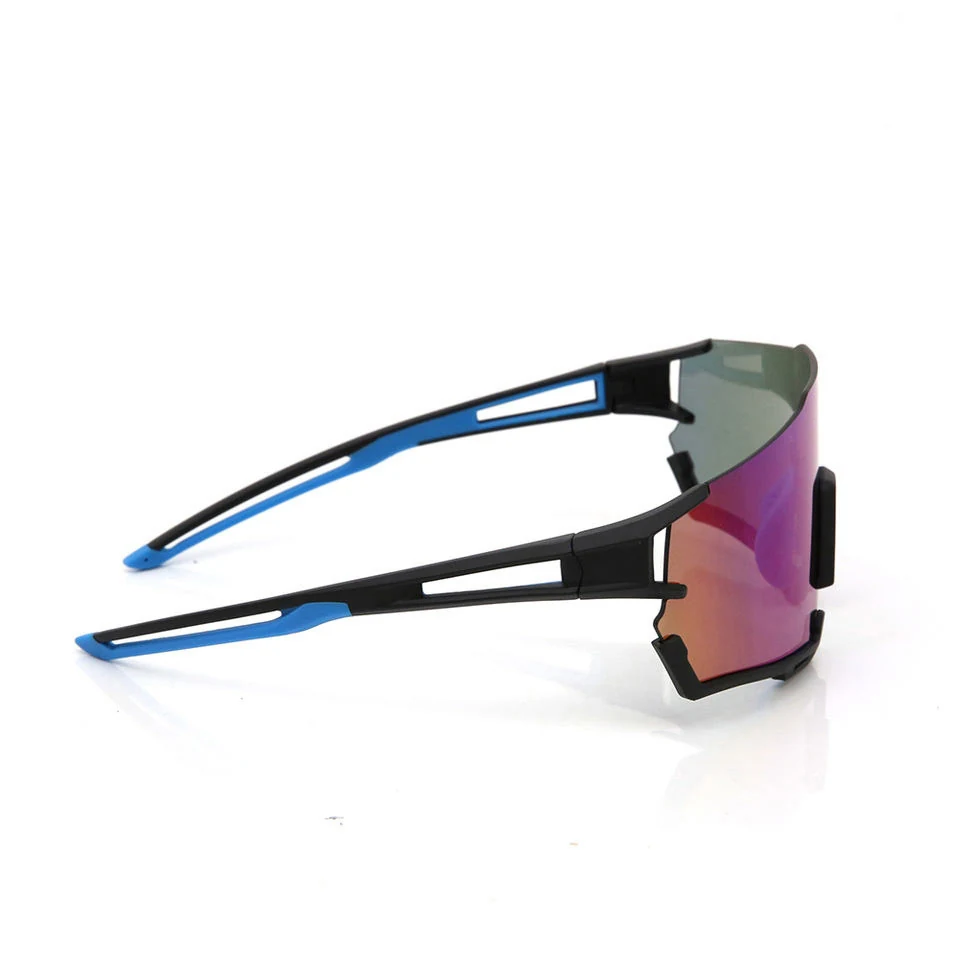 Side view of CL-Y009 sunglasses showing temple air outlets and rubber arm pieces