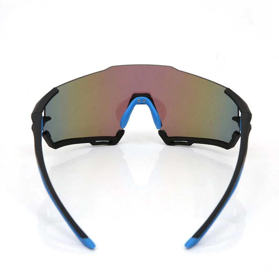 Close-up of CL-Y009 sunglasses with adjustable soft nose pads and anti-fog coated lens