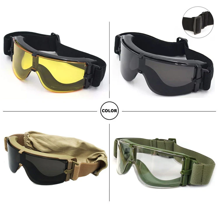 TA-J002 military goggle fitted under a tactical helmet