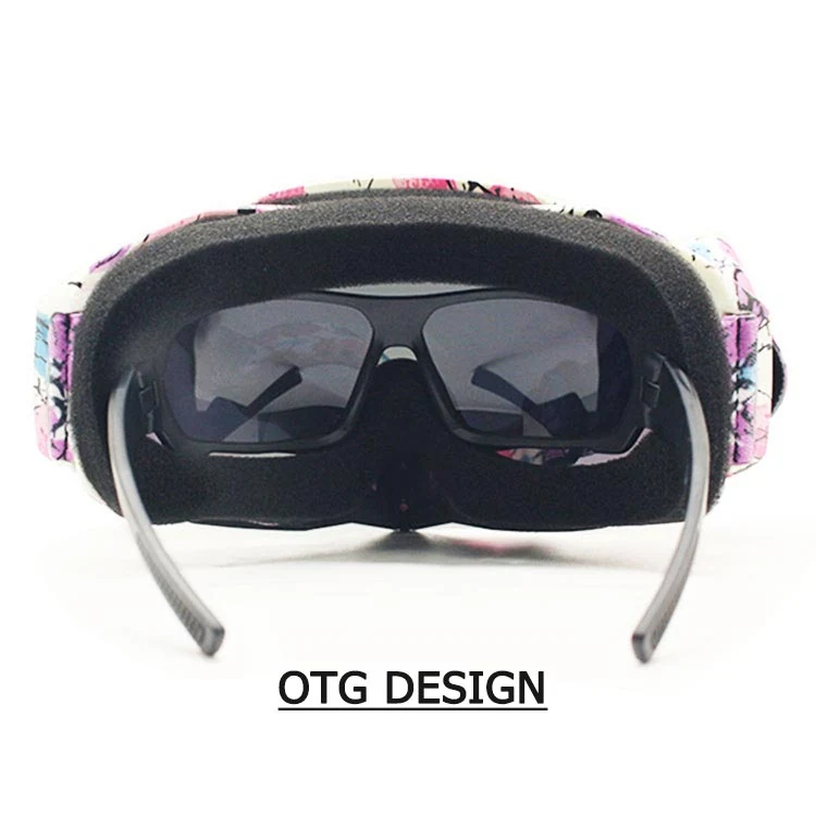 MT-J017N goggle worn with a motorcycle helmet, demonstrating helmet compatibility