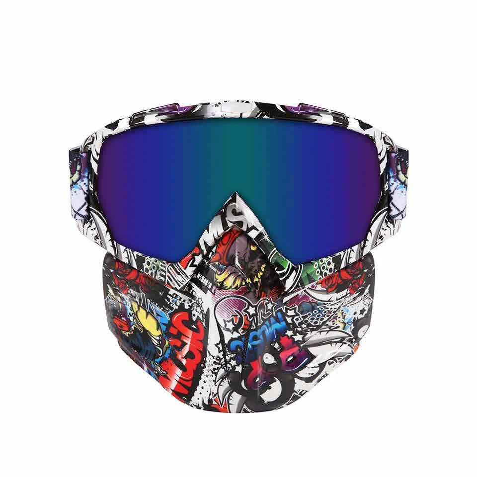 MT-Y634M motorcycle goggles with detachable face mask and clear polycarbonate lens
