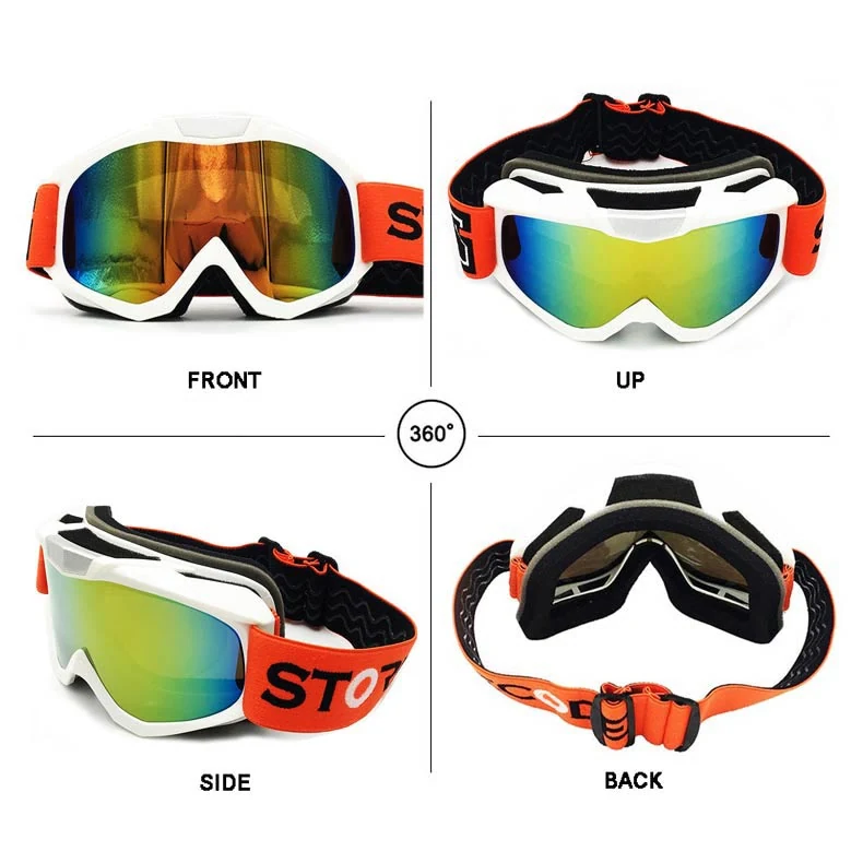 MT-Y671 goggle fitted under a motorcycle helmet, showing helmet compatibility
