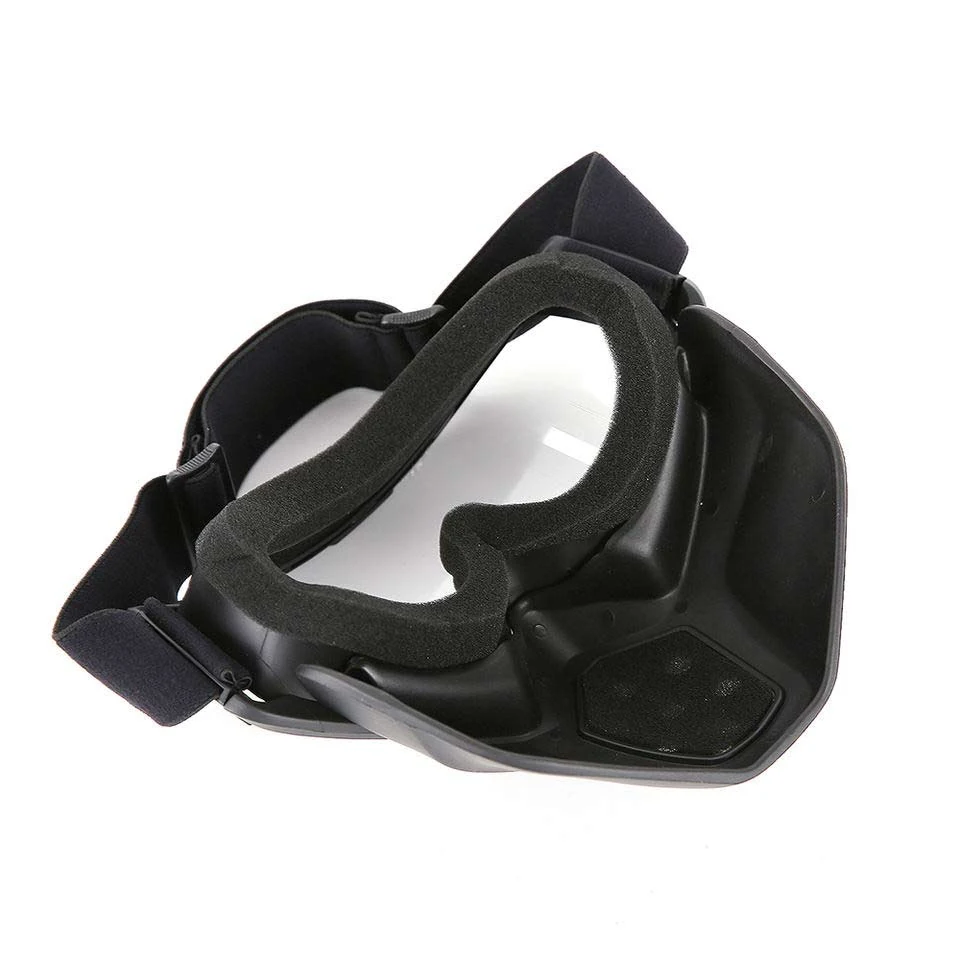 MT-Y838M goggles fitted under a motorcycle helmet, demonstrating helmet compatibility