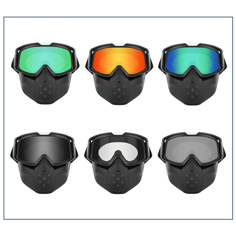 Close-up of the slot-based connection between the goggles and detachable face mask