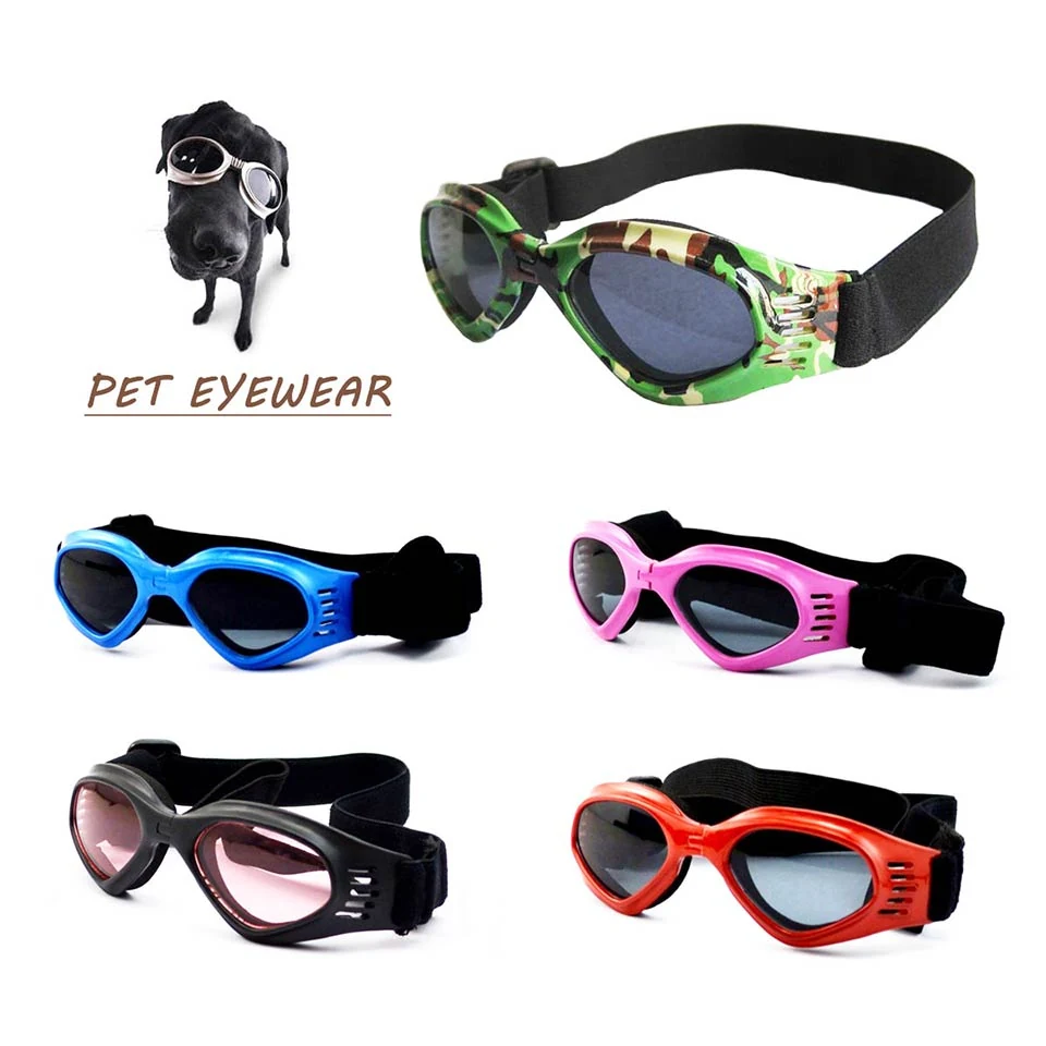 Side view of PG-BP026S dog goggles showing adjustable head and chin straps