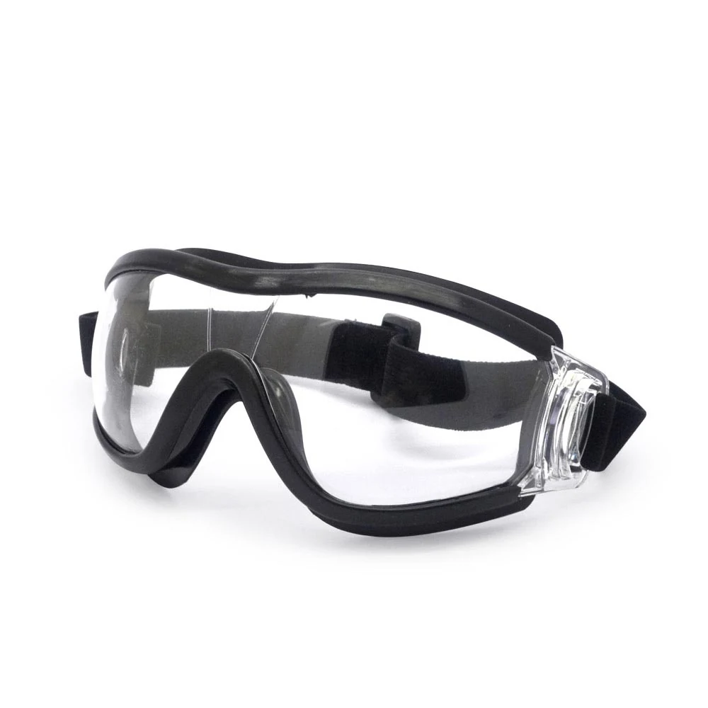 SG-JN069 anti-splash safety goggle with polycarbonate lens and soft bridge, viewed from front