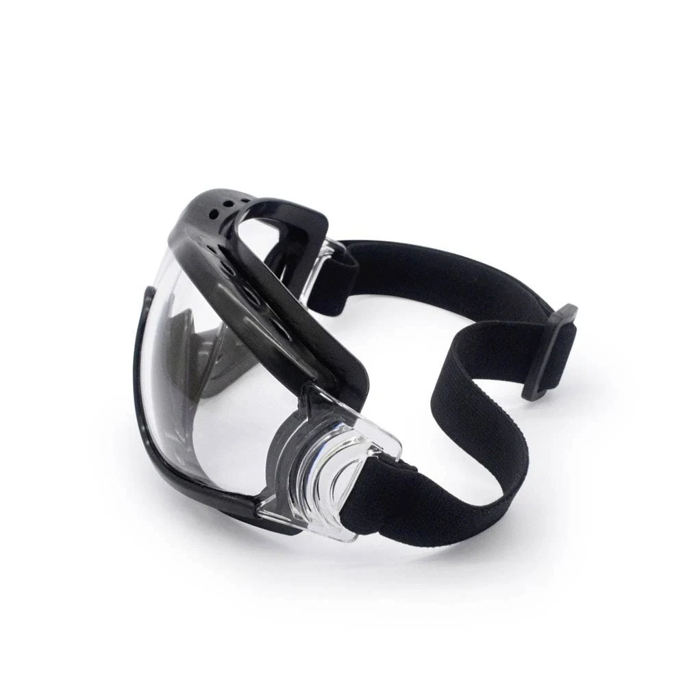 Side view of SG-JN069 goggle showing the adjustable headband and anti-slip frame grips