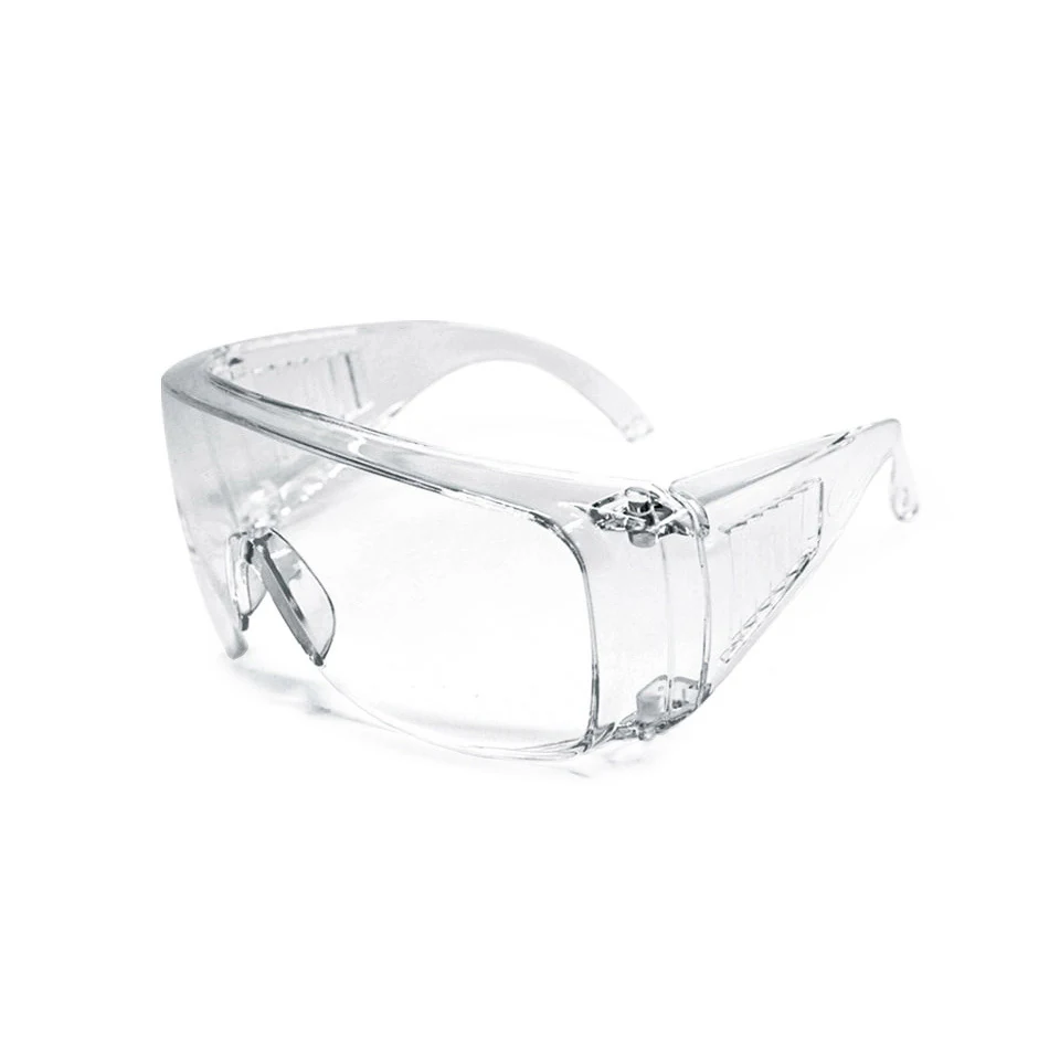 SG-JN109 safety lab glasses with clear polycarbonate lens and black polycarbonate frame