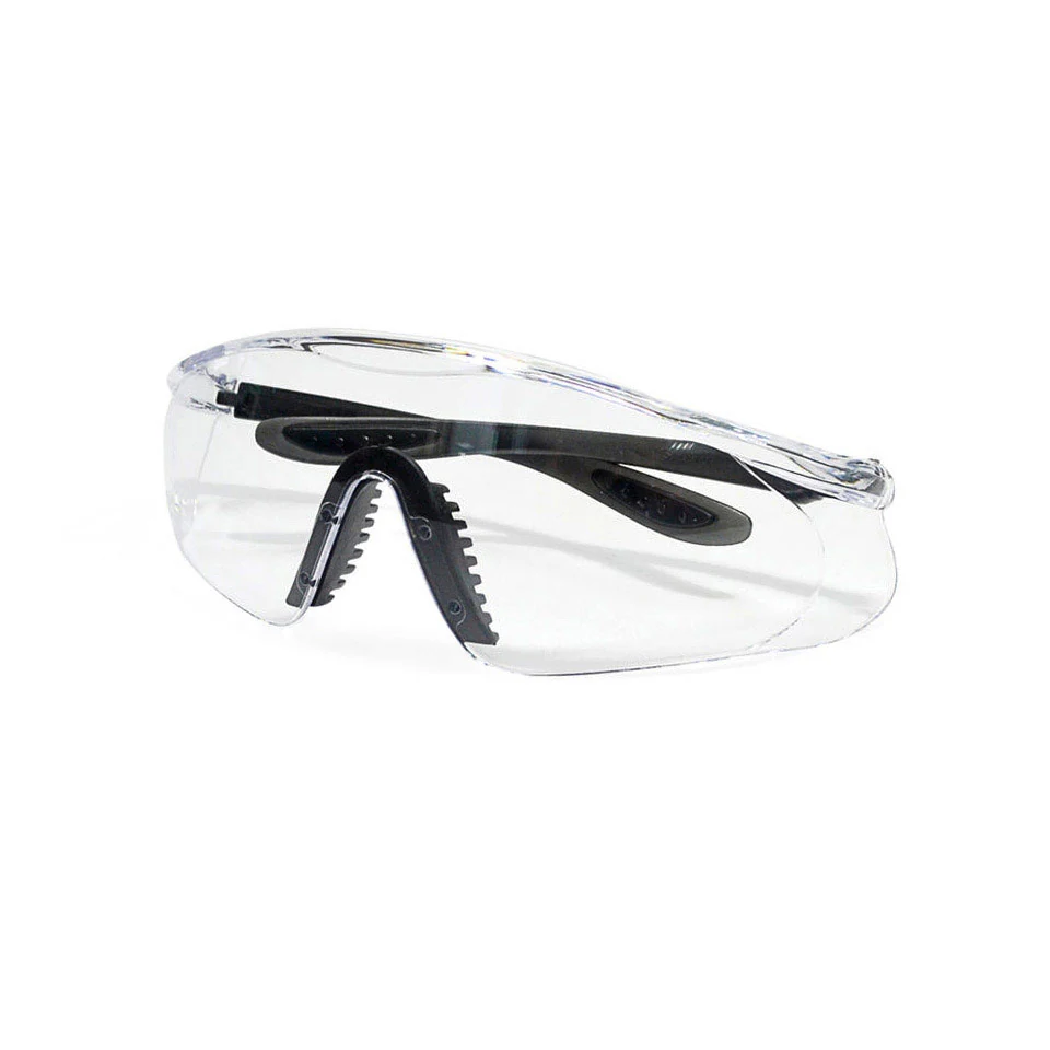 SG-JN146 safety glasses with clear polycarbonate lens and soft nose bridge