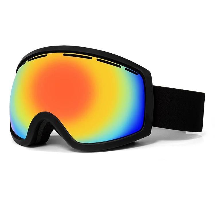 Side profile of SK-J001 goggle showing dual-layer lens and two-way ventilation system
