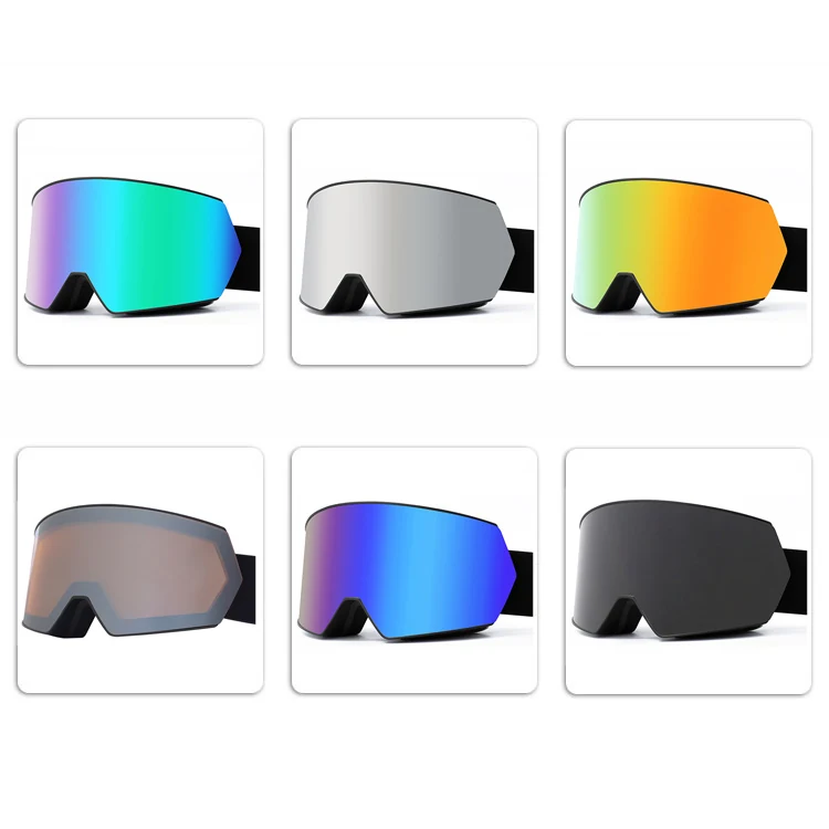 SK-J011M goggle fitted under a ski helmet, demonstrating helmet compatibility