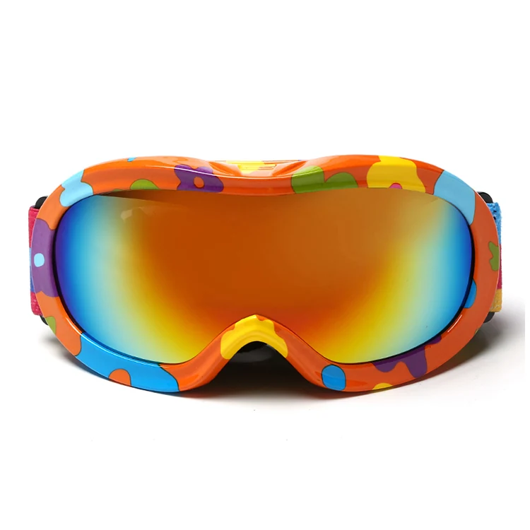 Front view of SK-J017 goggle with dual-layer lens and ventilation channels