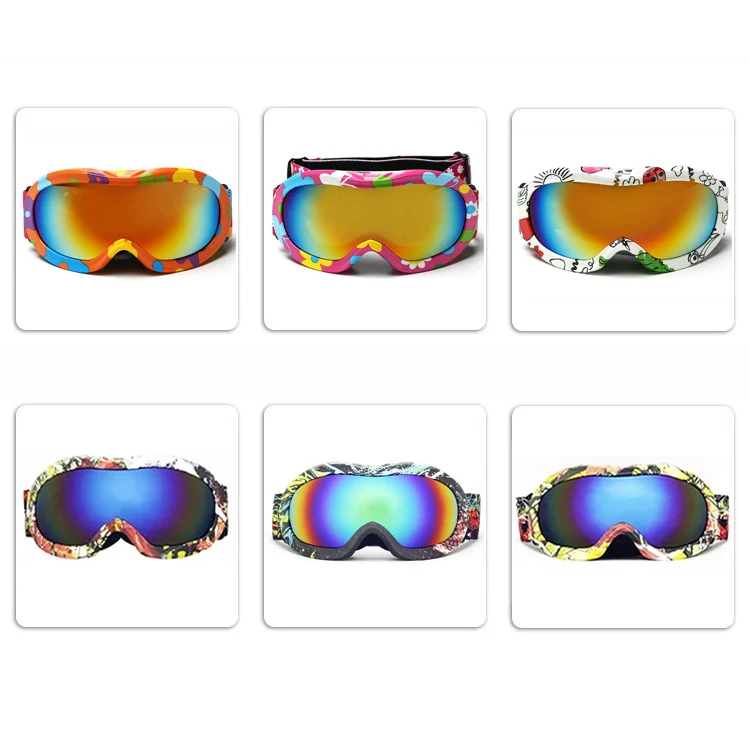SK-J017 goggle worn under a standard ski helmet for helmet compatibility
