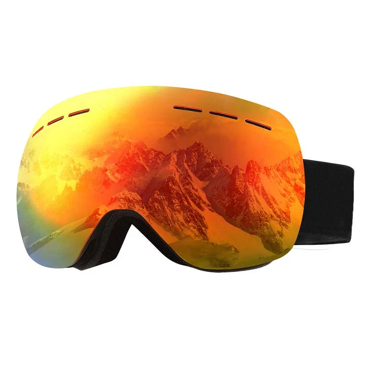 Side profile of the SK-J021 goggle highlighting the ventilated frame and low-profile design