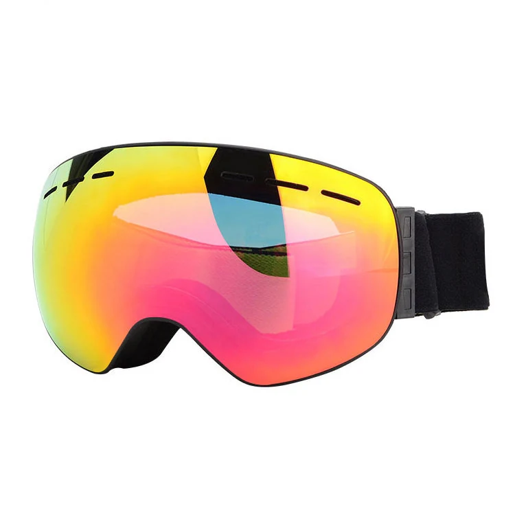 Front view of SK-J029 goggle with clear spherical lens and semi-rimless frame design