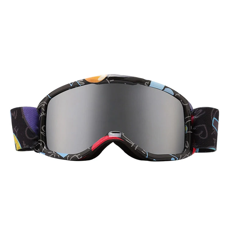 SK-J040 goggle fitted under a ski helmet, demonstrating helmet compatibility
