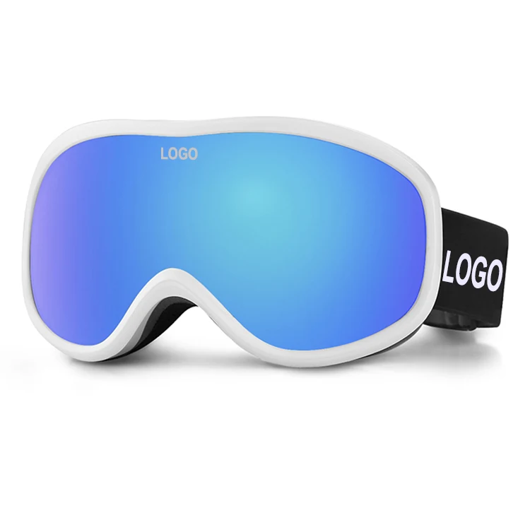 SK-J043 goggle fitted under a ski helmet, demonstrating helmet compatibility