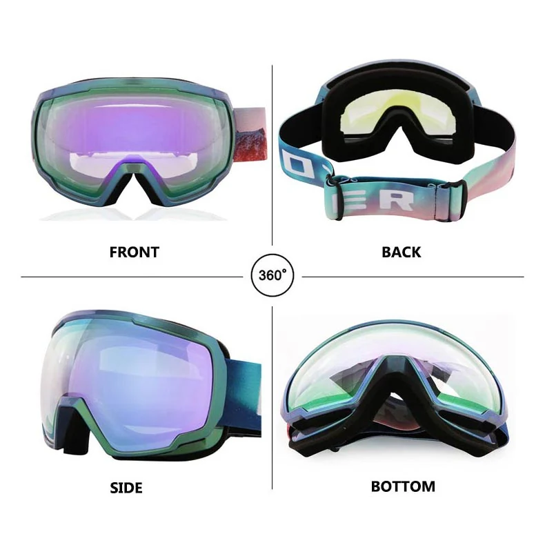 Close-up of SK-Y709 goggle face foam and anti-fog inner lens