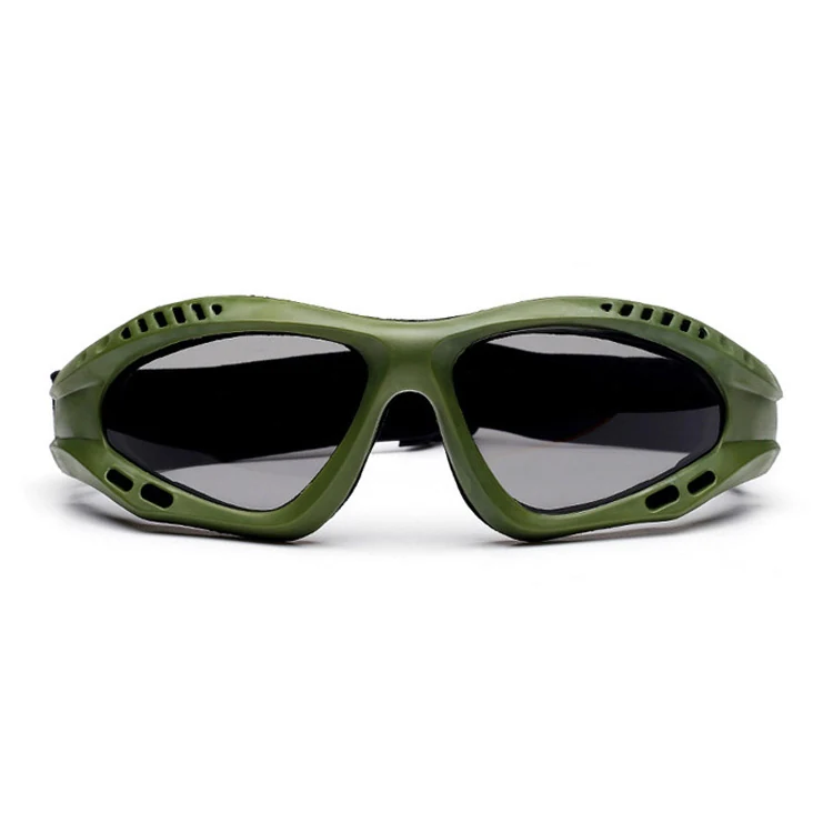 TA-J004 airsoft shooting goggle with clear polycarbonate lens and black TPU frame