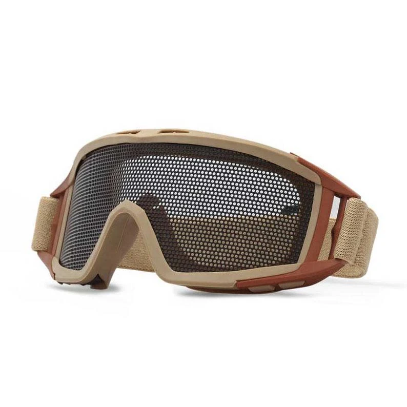 Side profile of the TA-RK002 goggle showing the ventilated frame and adjustable elastic strap
