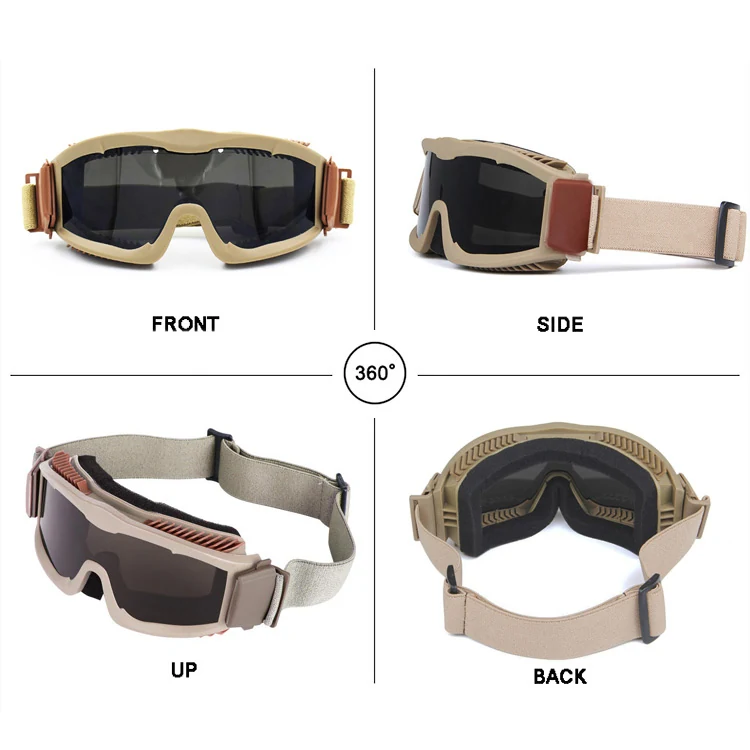 TA-RK006 goggle with all three lenses displayed in a protective case