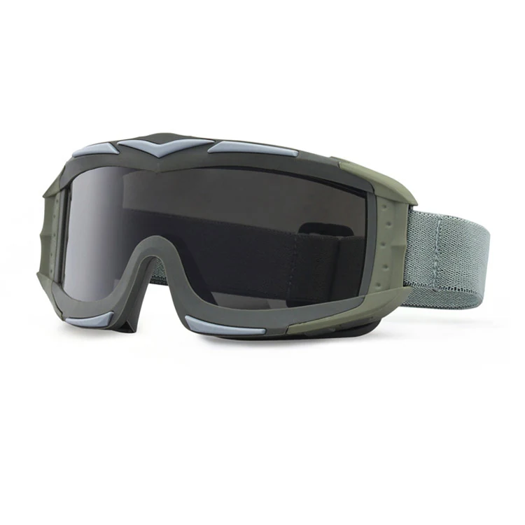 TA-RK012 tactical goggle with clear polycarbonate lens and black TPU frame