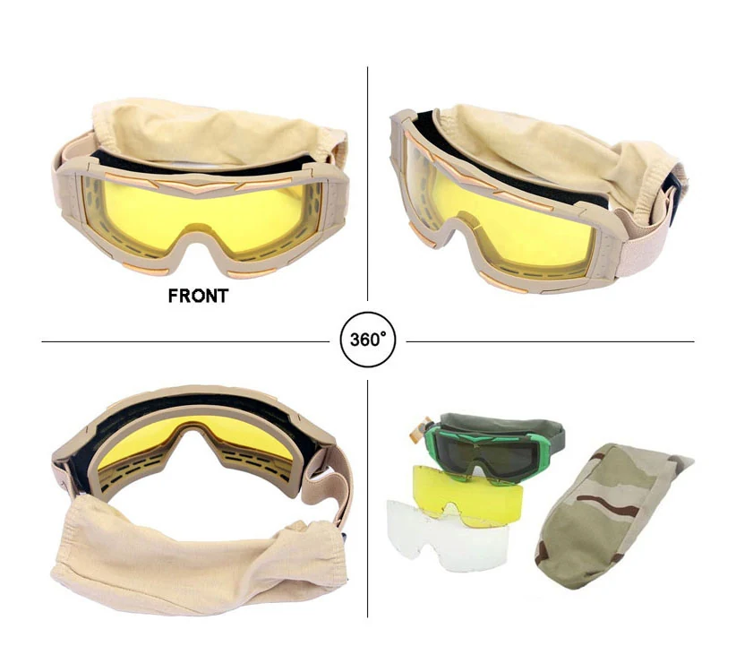 Close-up of the TA-RK012 goggle showing the lens replacement mechanism and frame details
