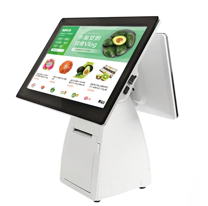 Android or Windows Desktop POS Dual 15-Inch Screen