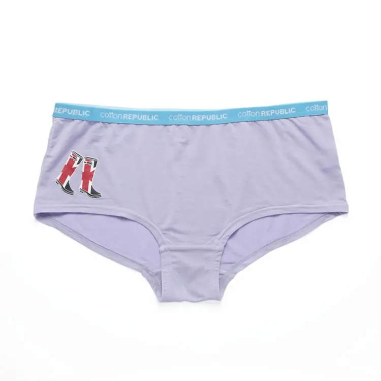 Printed And Bow Trim Panties