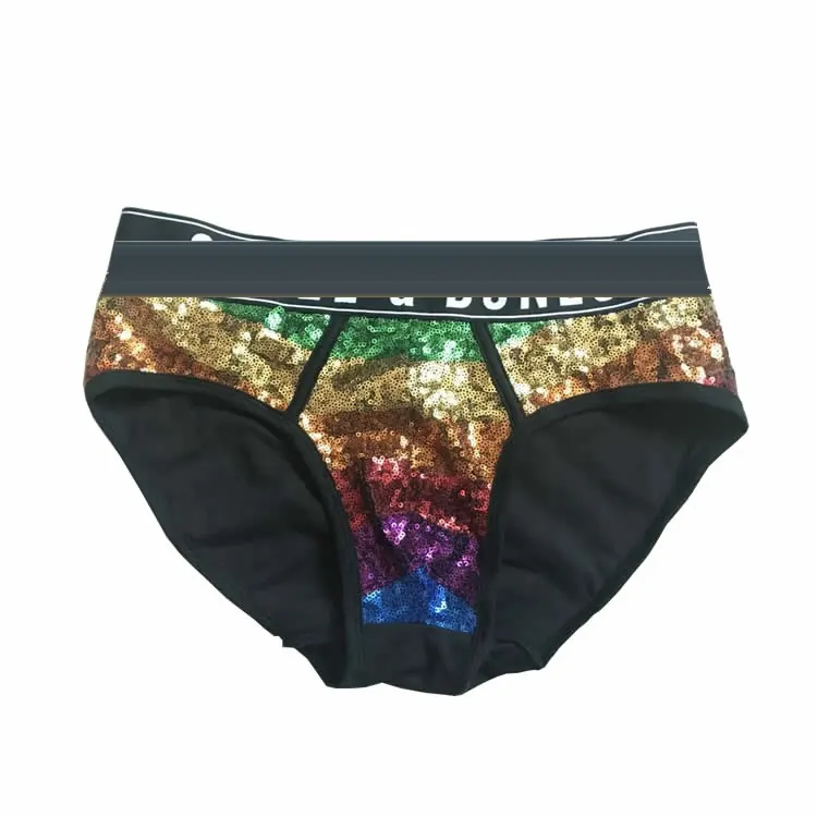 Rainbow Sequin Briefs For Men