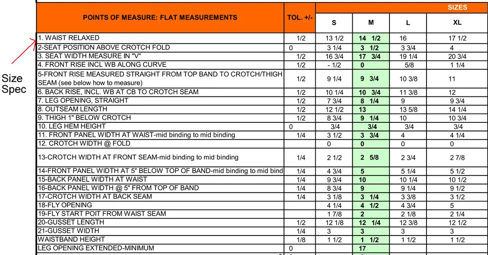 Underwear Size Specification And Grading