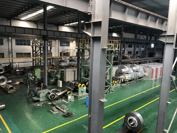 Overview of the main production workshop with rolling and processing lines