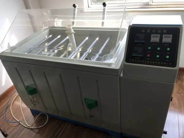 Salt spray test chamber used for corrosion testing where the specification requires it
