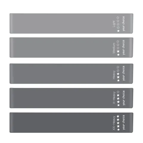 Your Choice Loop Resistance Bands - Gray 11.8x2inch, Set of 5