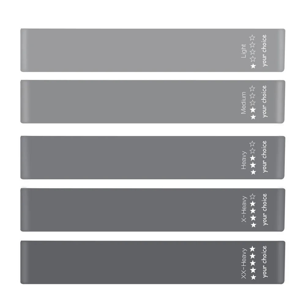 Your Choice Loop Resistance Bands - Gray 11.8x2inch, Set of 5