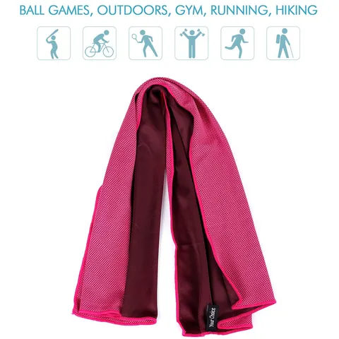 Instant Cooling Sports Towel Blue Rose Red view 3