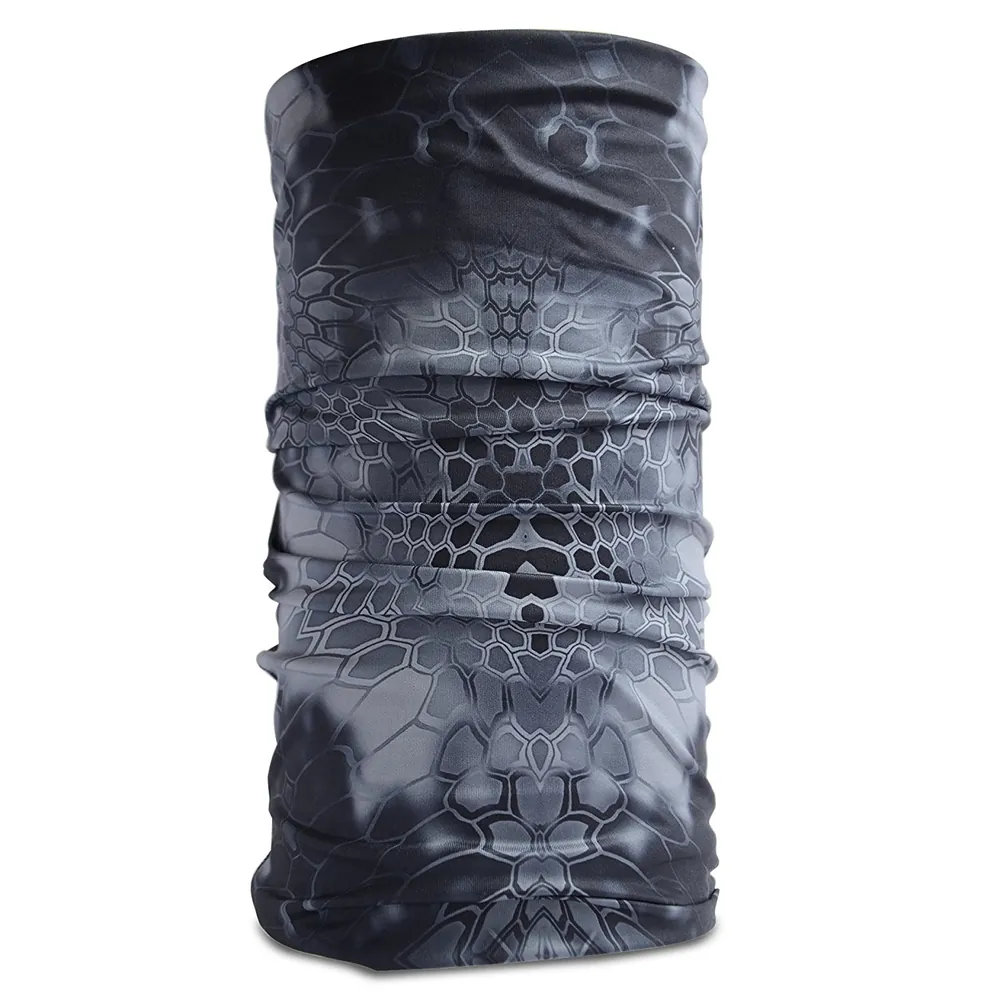 12-in-1 Versatile Neck Gaiter Headwear Half Face Mask Snake Camouflage Black