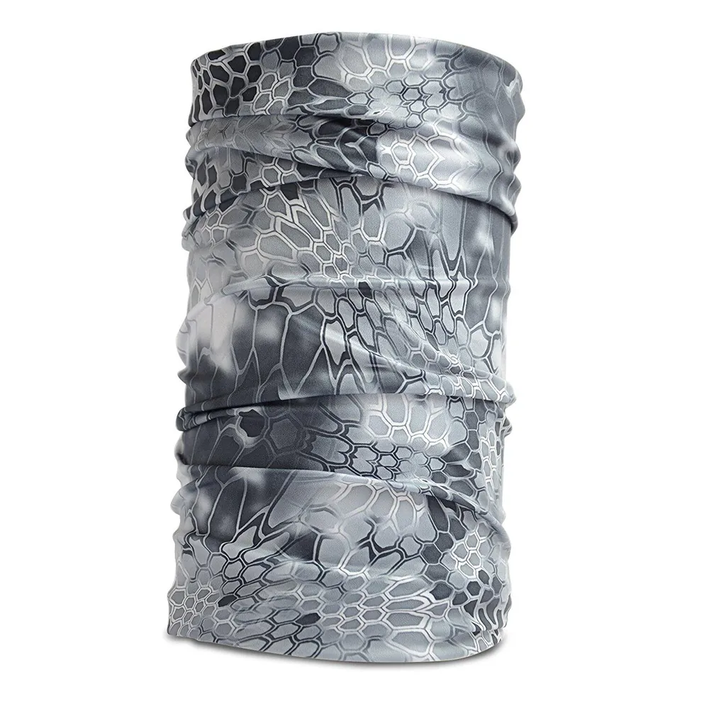 12-in-1 Versatile Neck Gaiter Headwear Half Face Mask Snake Camouflage Grey