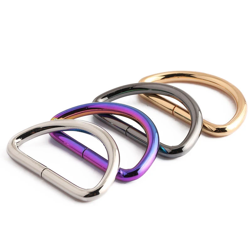 1-1/2 Inch Iron D Ring for Bags, shown in the standard finish