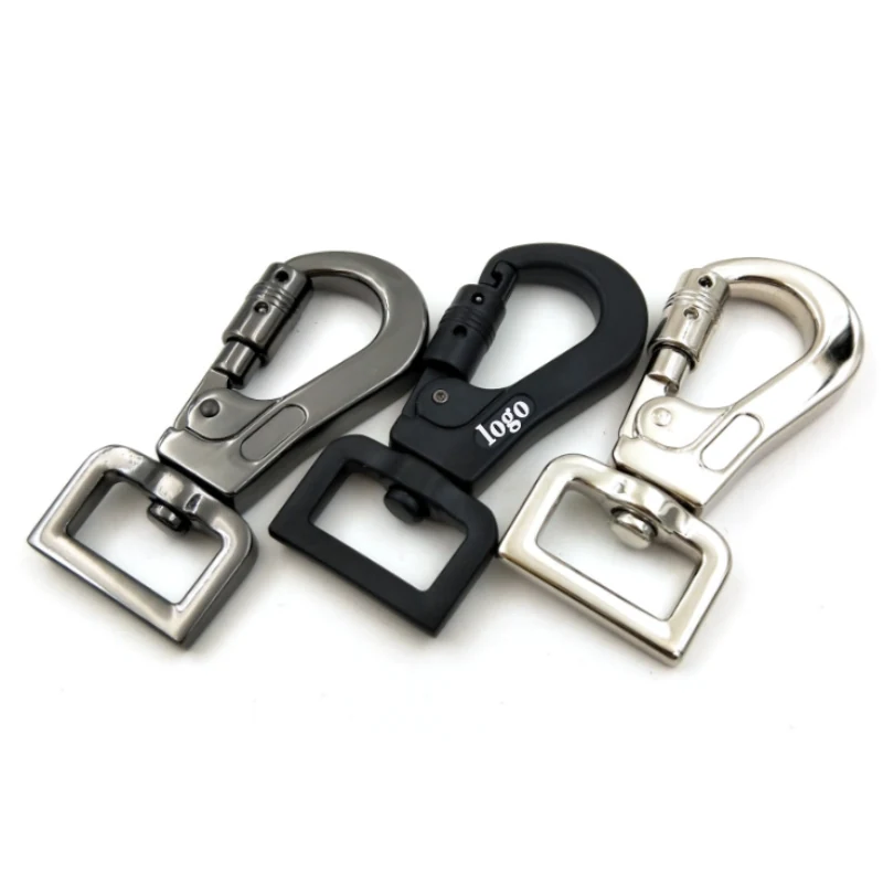 1 Inch Swivel Dog Hook With Custom Logo, shown in the standard finish