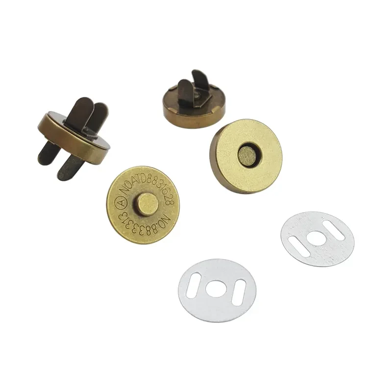 Antique Brass Magnetic Snap Button 14 mm by 4 mm, shown in the standard finish
