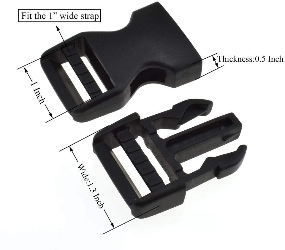 POM Plastic Side Release Buckle, detail view