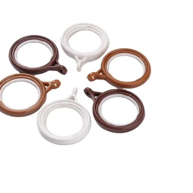 Plastic Curtain Ring for Curtain Rods, shown in the standard finish