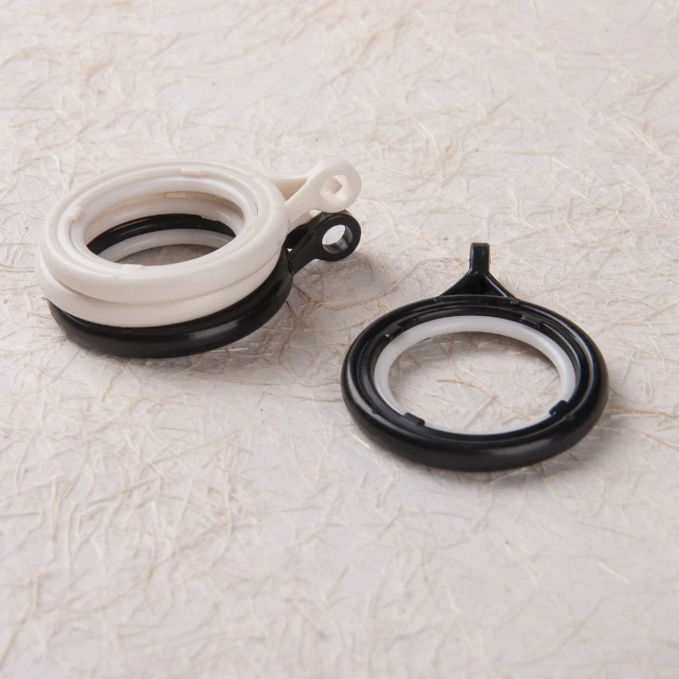 Plastic Curtain Ring for Curtain Rods, finish range